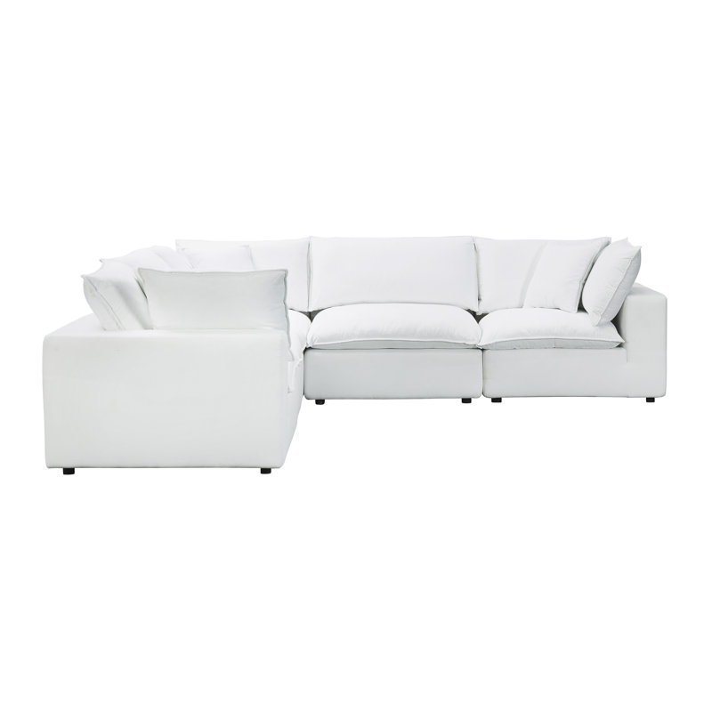 Canapé modulaire Ellaria, Simili cuir blanc