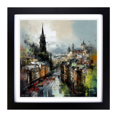 City Of Edinburgh Gestural Art No.1 - Framed Print
