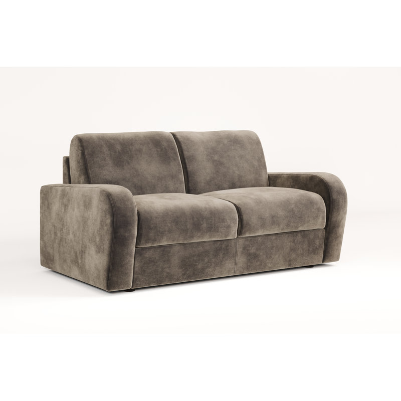 Jay-Be® Deco Sofa Bed with e-Sprung™ Mattress - Three seater - Luxe Velvet, 81cm H x 196cm W x 100cm D, Mink