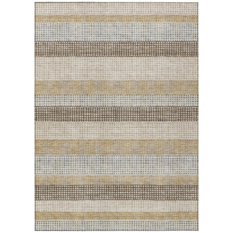 Machine Washable Indoor/Outdoor Xhevrie Beige Rug