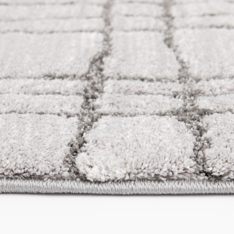 Tapis gris Orren Ellis Textures Vashinah, Rectangle 7 pi 10 po x 9 pi 10 po