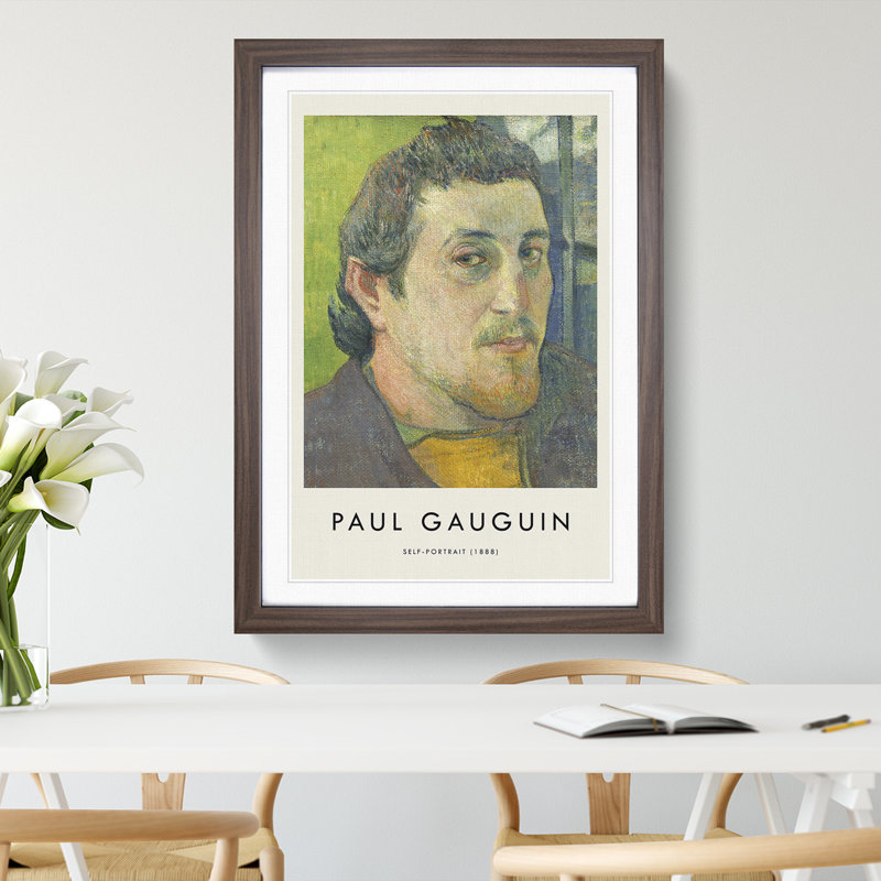 Self Portrait Vol.1 by Paul Gauguin - Picture Frame Painting, Walnut, 36cm H x 27cm W x 2cm D