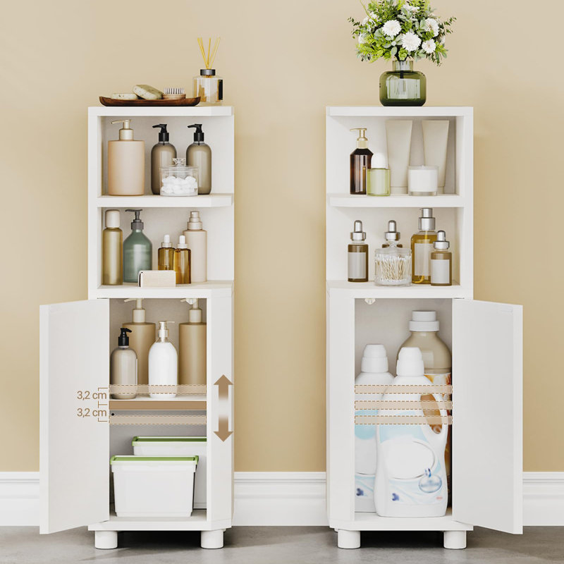 Narrow Storage Cabinets with Adjustable Shelves