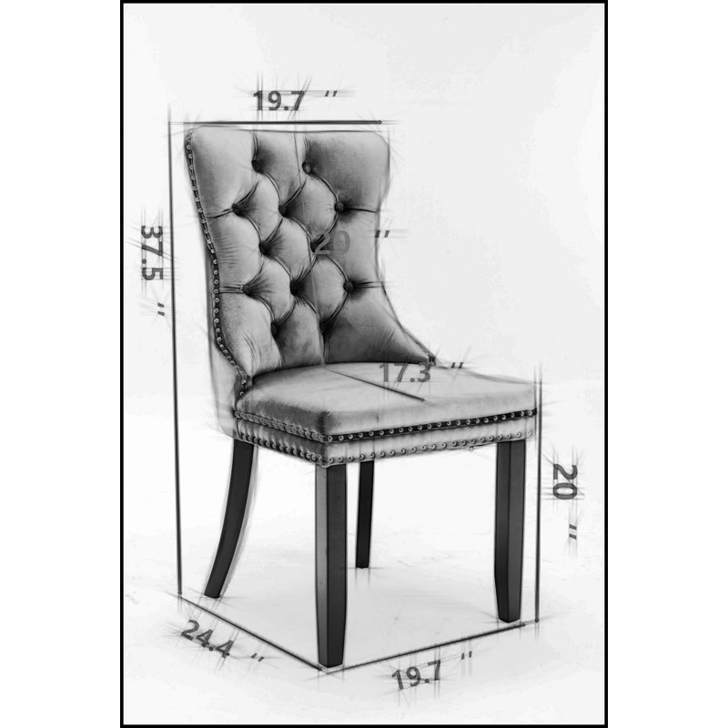 Chaise de salle à manger rembourrée en velours de bois massif haut de gamme, alliant élégance et confort pour les intérieurs modernes.
