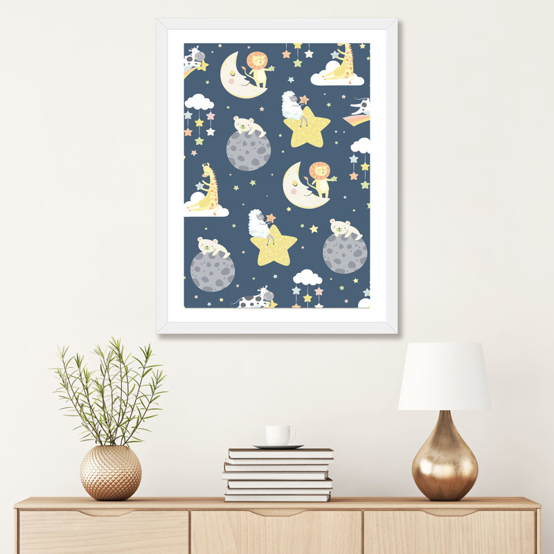 «Baby's Adventure VI» par Arrolynn Weiderhold - impression d'art graphique, H 32 po x l 24 po x P 1 po, Papier encadré blanc
