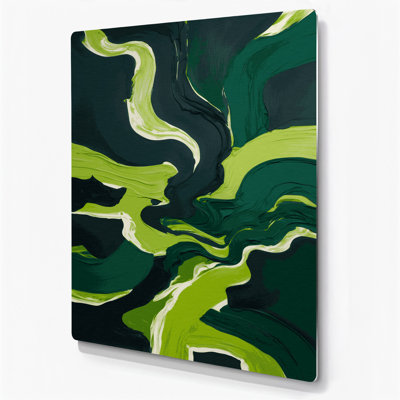 Abstract Landscape 50 Green Metal Wall Art