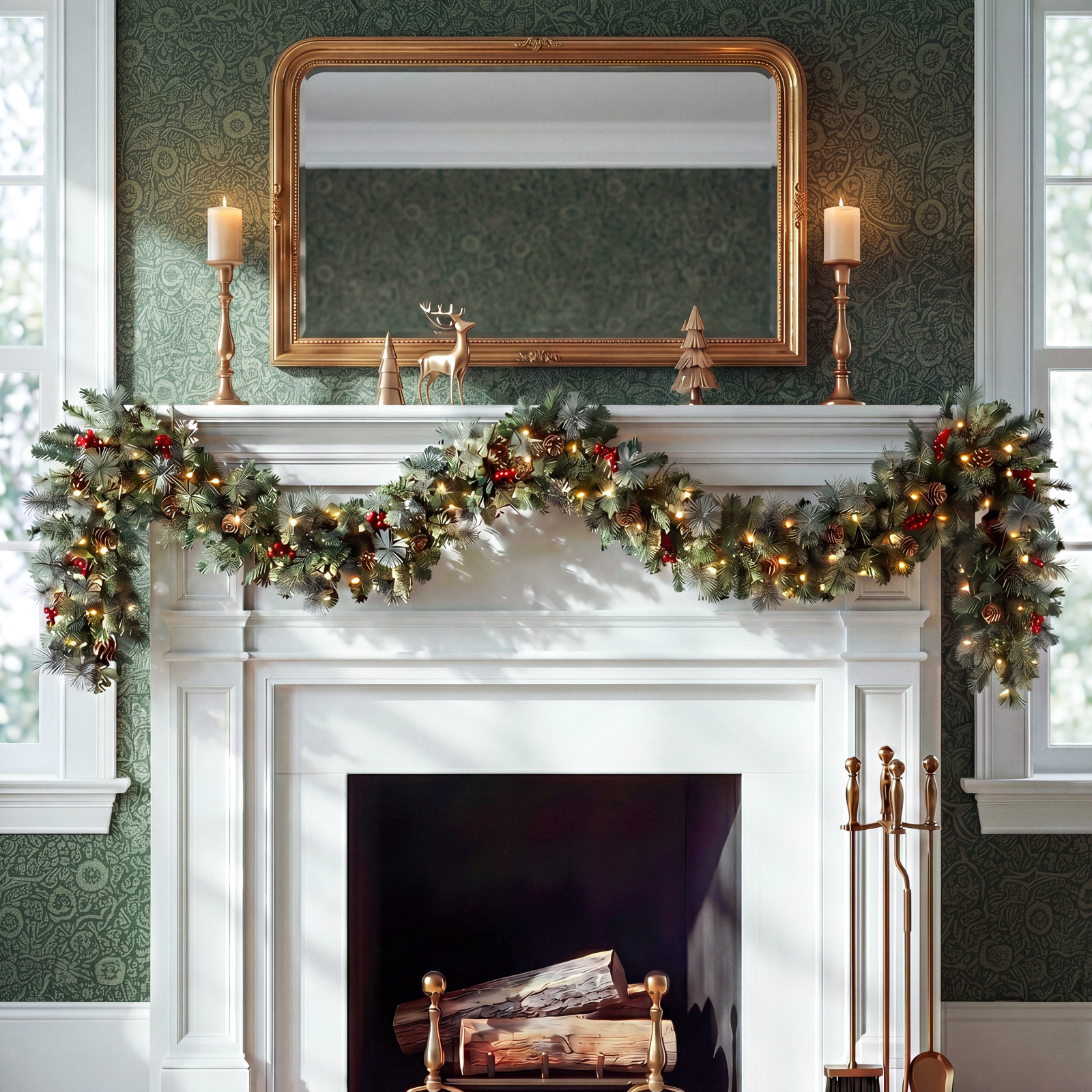 Lennis 108'' in. Lighted Faux Garland