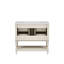 Meuble-lavabo 36 po - Beige. Bois massif, 4 tiroirs de rangement. Lavabo en céramique. Solution fonctionnelle