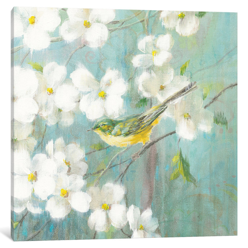 «Spring Dream VI» par Danhui Nai, impression sur toile tendue sur châssis, H 24 po x l 24 po x P 1 po, Blanc