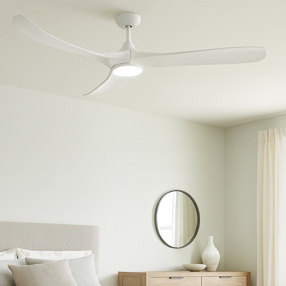 Reze LED Ceiling Fan, Matte White