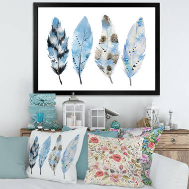 Your Inspiration - Multicolor Falling Feathers blue white brown feathers  Art Board Print for Sale by WearWolfDesigns