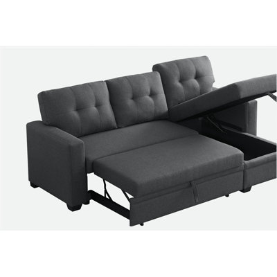 Canapé modulaire convertible rembourré avec méridienne coulissante