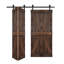 Porte de grange double pliante en bois massif de style K avec ensemble de quincaillerie - Assemblage requis-101127212-101127215