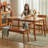 Cherry wood color Rectangular  Solid Dining Table For Dining Room/Kitchen-417576164