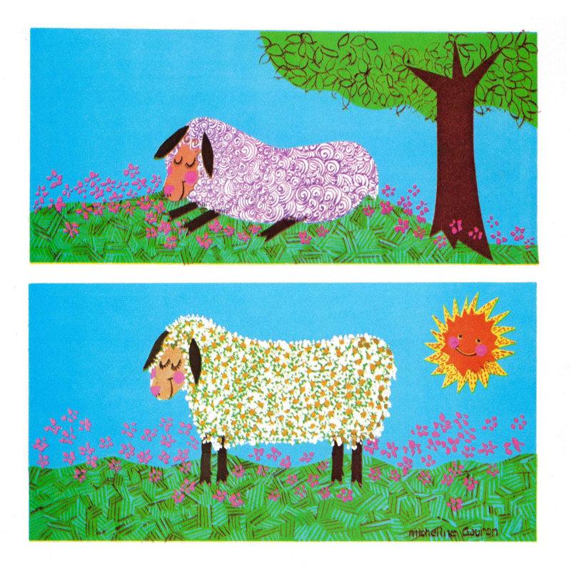 Happy Sheep by Curtis - Wrapped Canvas Print, 46 cm H x 46 cm W