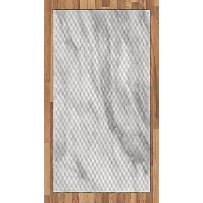 Marble Print High Density Long Fiber Poly Threads Decorative Area Rug Carpet, Rectangle 2'7" x 5'