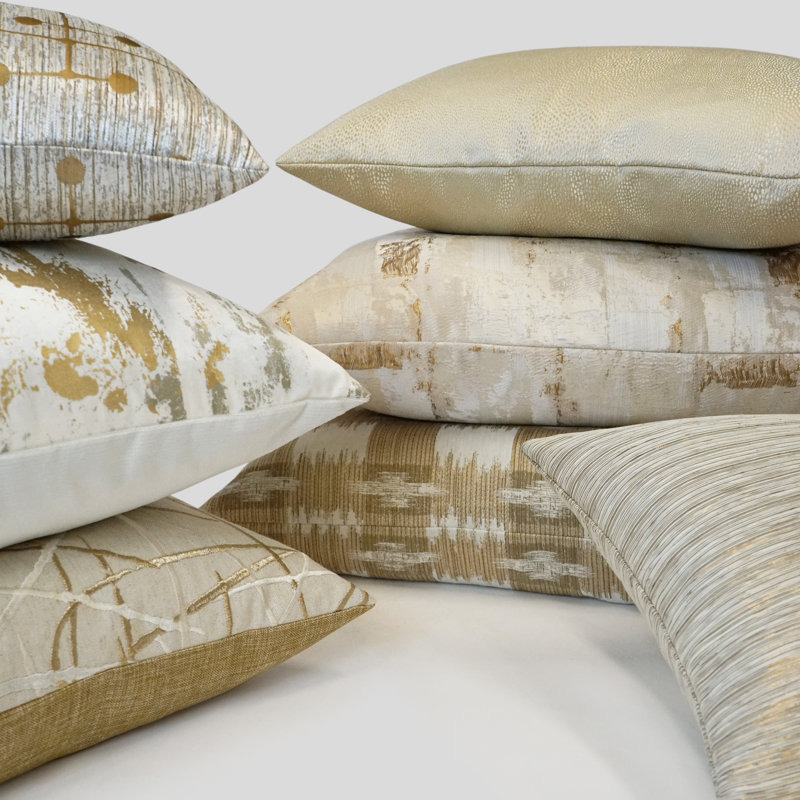 Scribble Pillow Cover & Insert, Gold, Square 24"