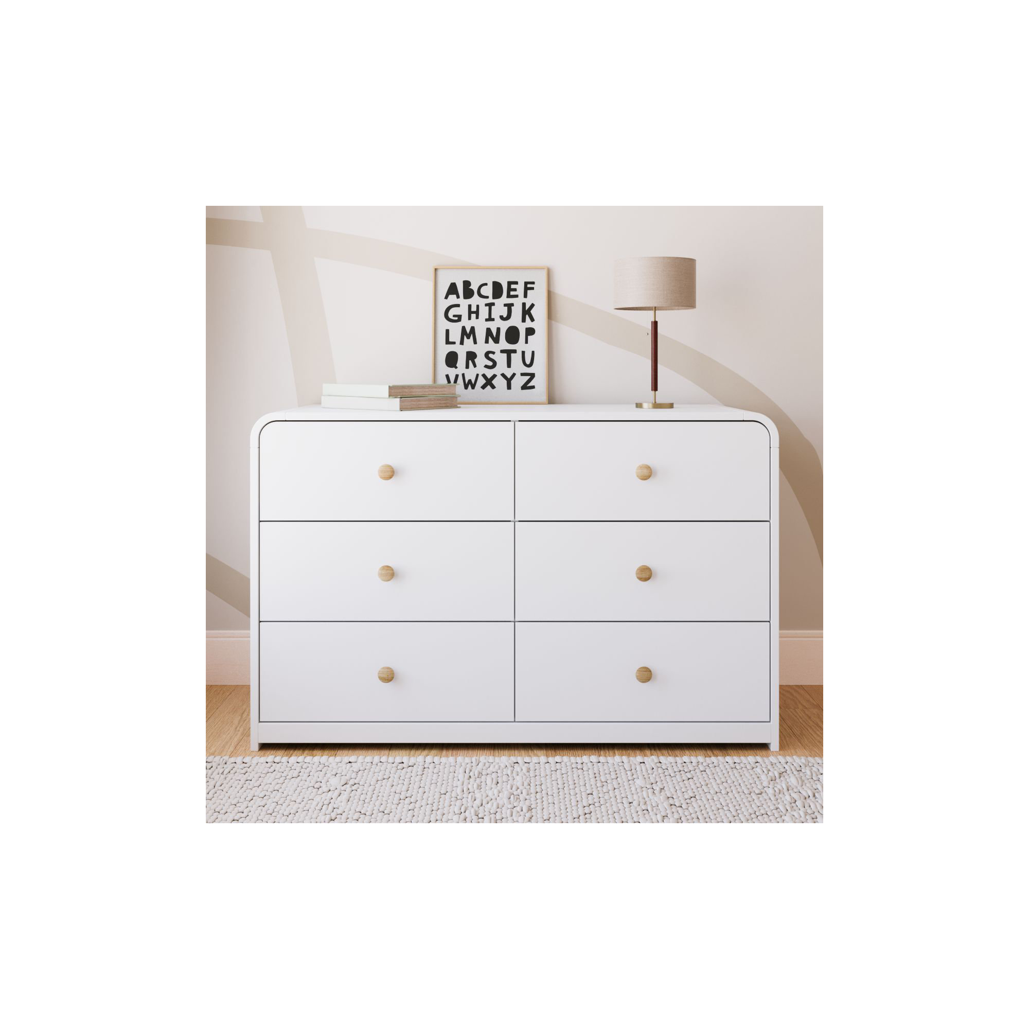 Storkcraft Santos 6 Drawer Dresser, White