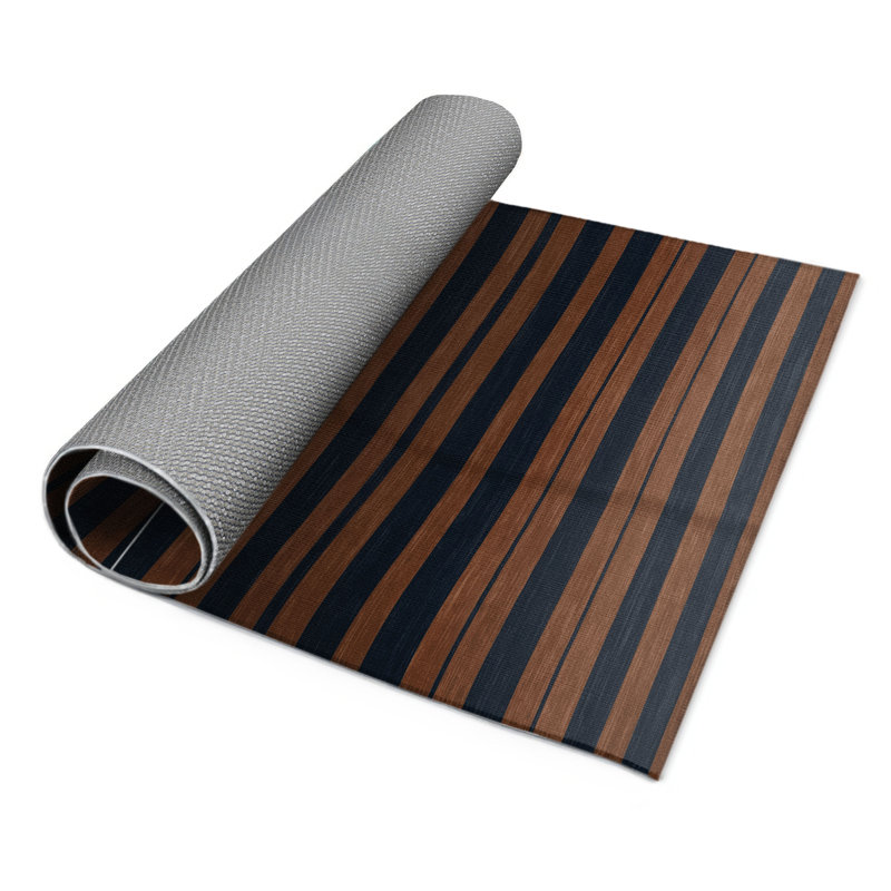 HorizontalStripes Gray Indoor and Outdoor Area Rug, Rectangle 3' x 5'