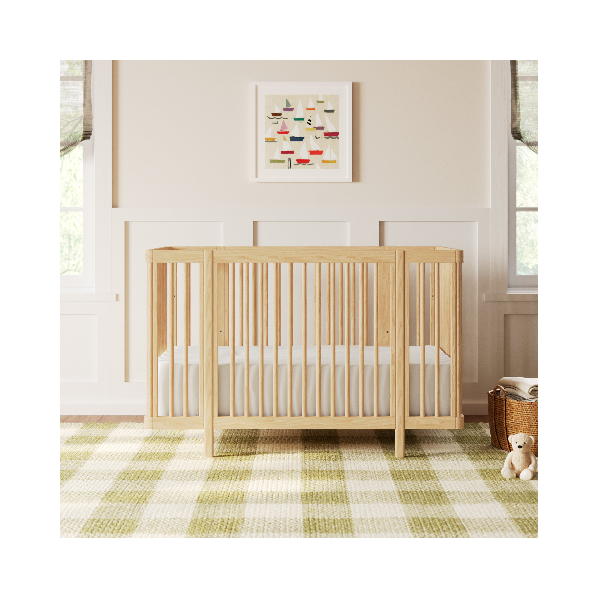 Pogo 8-in-1 Convertible Crib with All-Stages Conversion Kits, Blonde