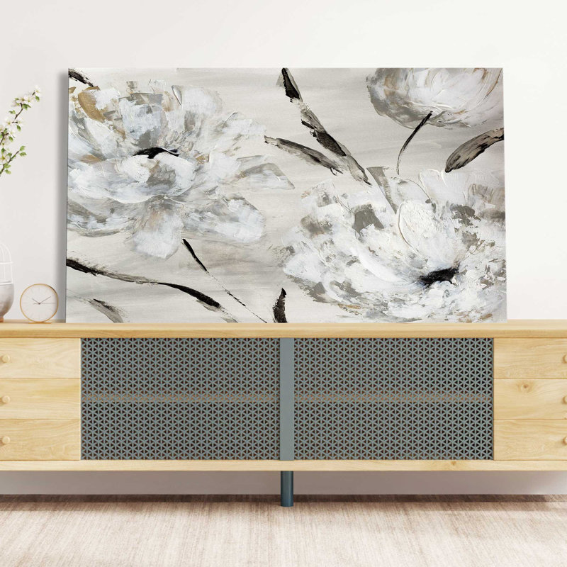 Misty Morning Blooms - peinture sur toile tendue, H 18 po x l 30 po x P 1 po