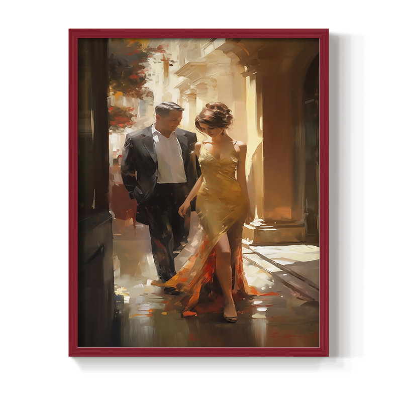 Reproduction encadrée WOMEN Series CMXCII - bois massif, Rouge, H 15 po x l 12 po