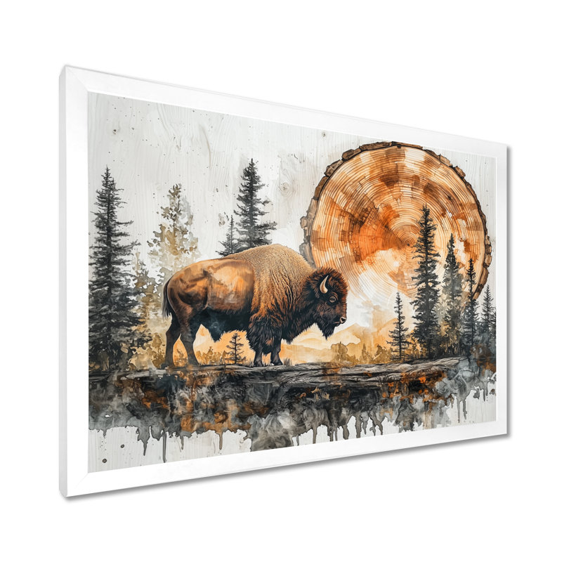 Giovannie - Animals Large Wall Art, H 30 po x l 40 po, Avec cadre, Blanc