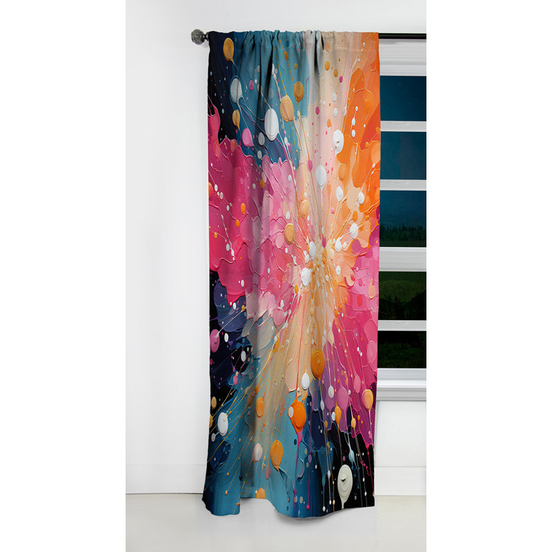 Danae - Rideau Pop Art - Rideau occultant abstrait - 1 panneau, L 52 po x L 90 po