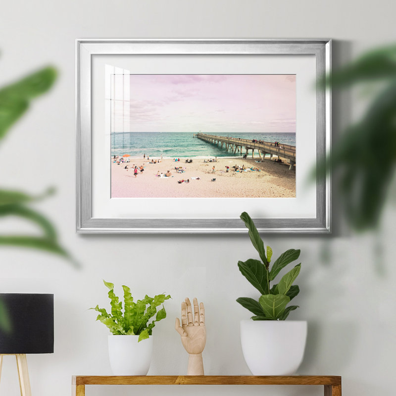 Deerfield Beach - Photographie avec cadre photo, H 22,5 po x l 30,5 po x P 1,5 po, Argent
