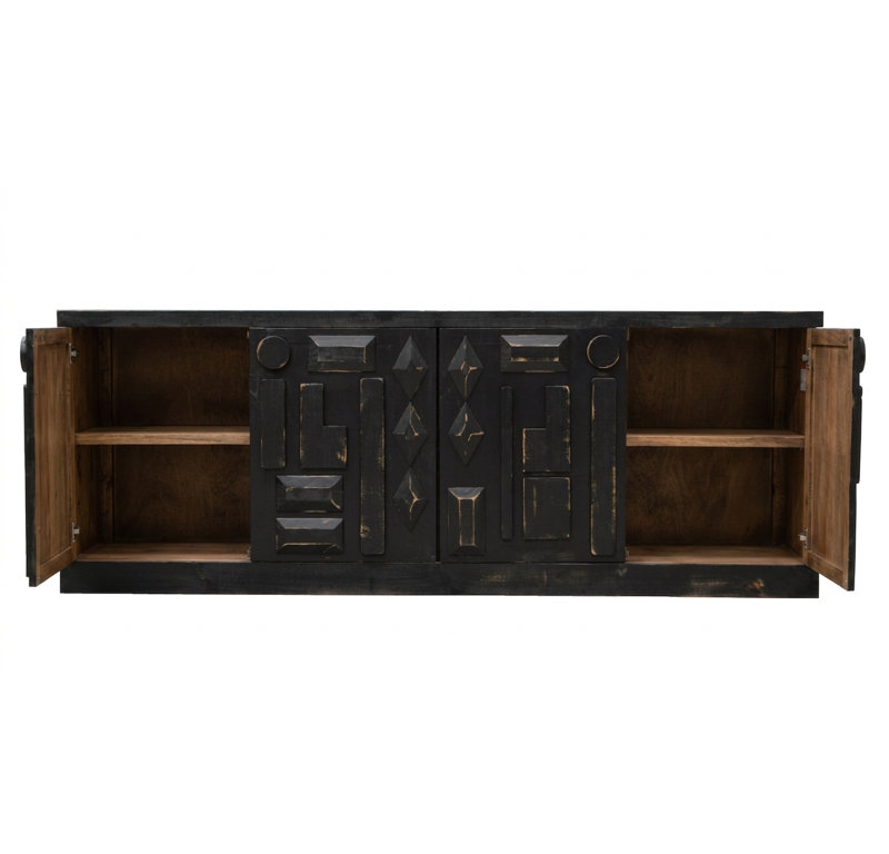 Buffet en bois massif d'inspiration asiatique Asbury