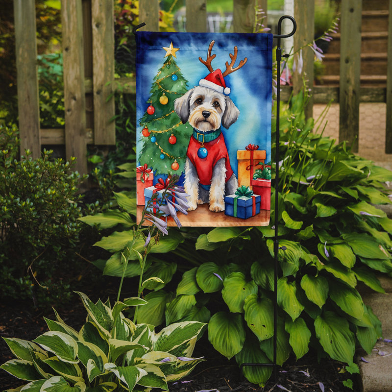 Drapeau de Noël renne de jardin, Terrier Dandie Dinmont