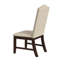 Ensemble de 2 chaises de salle à manger, dossier festonné, bois de cerisier, tissu beige