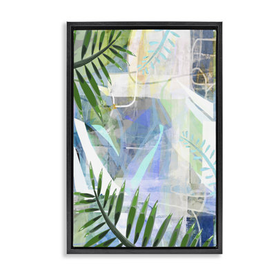 Toile flottante à motif de feuilles tropicales géométriques par Lori Dubois