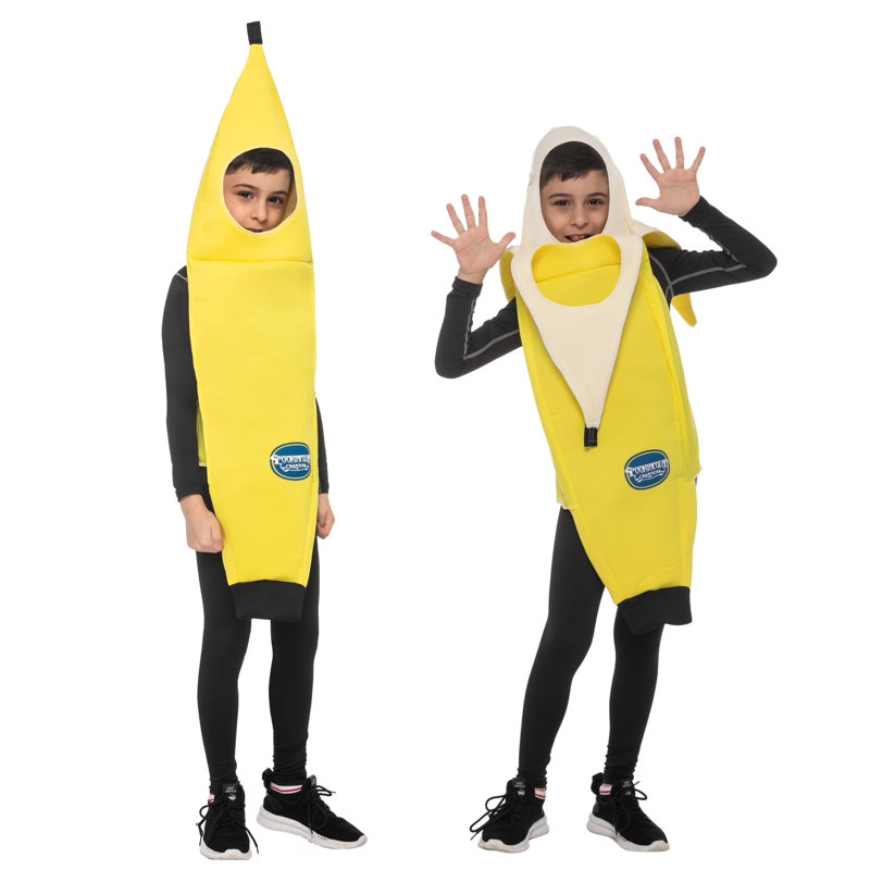 Halloween, costume de banane pour enfants, combinaison de fruits tropicaux S, S