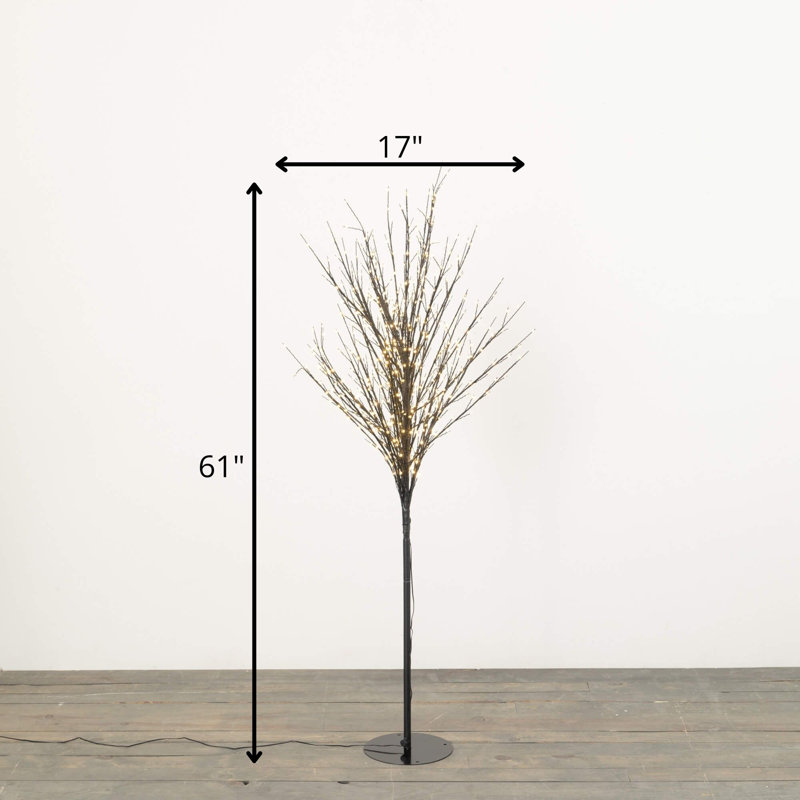 Arbre de Noël illuminé noir 5 pi 1 po