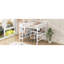 Lit mezzanine double blanc avec bureau sous le lit et tablettes multifonctionnelles, fabriqué en pin de qualité, convient aux petites chambres à coucher