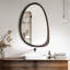 Asymmetrical Wood Framed Wall Accent Mirror-337404160