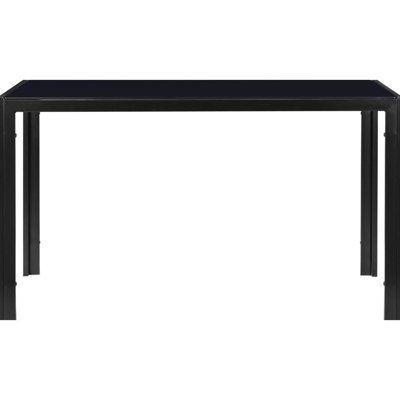 Stylish Dining Table With Glass - Metal Frame, 80 Lbs Capacity, 4 Seats Black Frame Smooth Top Comfortably