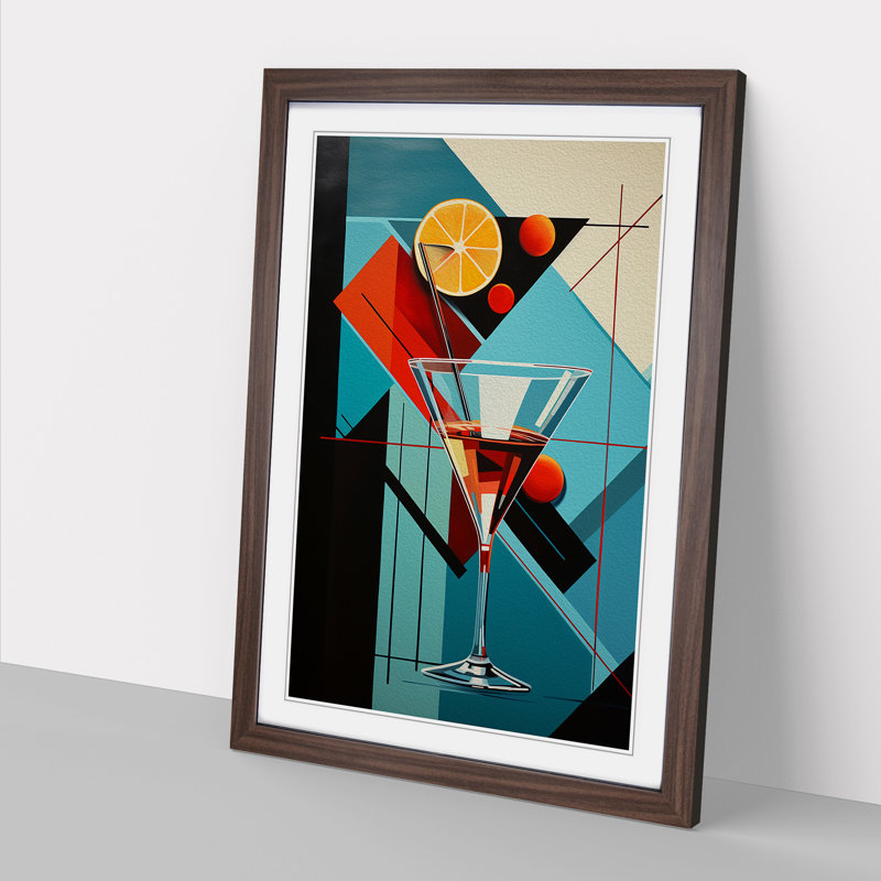 Single Picture Frame Print on Wood, 46cm H x 34cm W, Walnut Framed