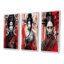 «Fierce Japanese Woman Warrior Vintage Collage», 3 pièces sur toile