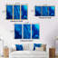 Mélange de peinture acrylique abstraite bleu foncé - ensemble d'art mural encadré abstrait sur toile de 3-227124262-227124263