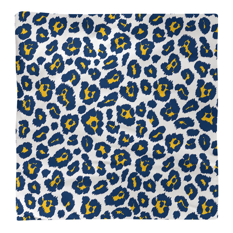 Cotton Animal Print Square Napkin, White/Gold, 10" x 10"