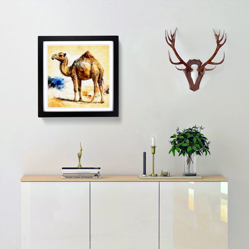 Camel Palette Knife Painting - Framed Print