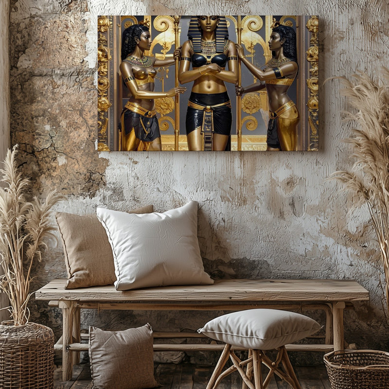 Toile d'art sur toile dorée «Golden Trinity of Power», H 30 po x l 30 po
