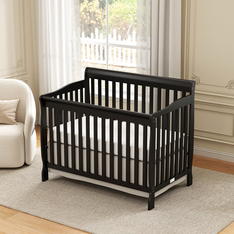 Lit de bébé convertible 5-en-1, Noir, noir, noir, noir