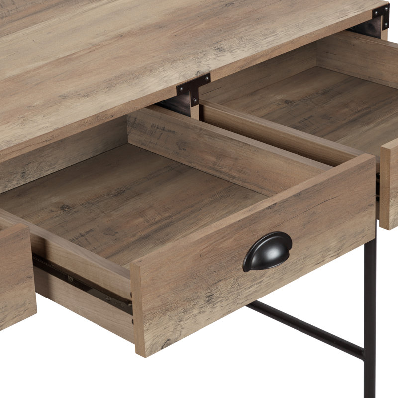 Wycombe 2 Piece Rectangular Writing Desk, Rustic Oak, 30" H  x  59" W  x  30" D