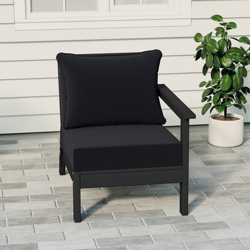 Deep Seating Right Arm Chair With Cushions, Black, Black