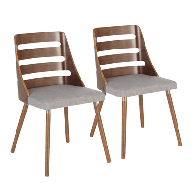 Kody Mid-century Modern Dining/accent Chair In Natural Wood With Cream Fabric