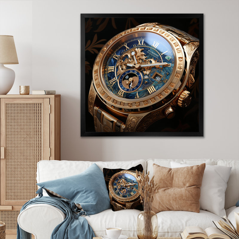 Luxury Luxury Golden Precision - reproduction sur toile, Cadre simple noir, H 36 po x l 36 po x P 1,5 po