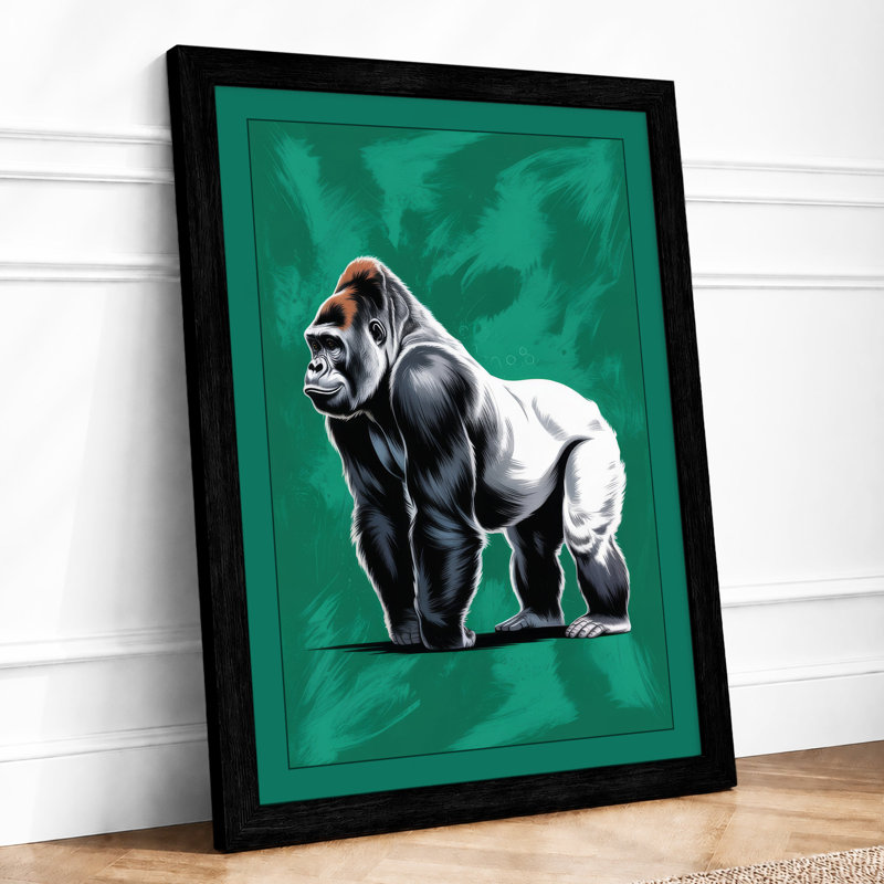 Silverback Strength Modern - Framed Print, A3 - 42.0 x 29.7 cm, Black